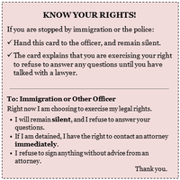 Know Your Rights Card