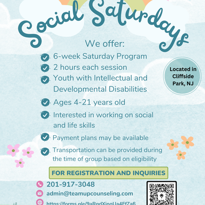 Social and Life Skills Group for youth with I/DD ages 4-21 (TeamUp Counseling)