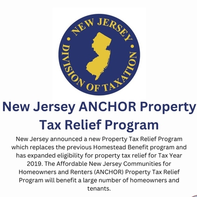 Affordable NJ Communities for Homeowners & Renters (ANCHOR) Property Tax Relief Program