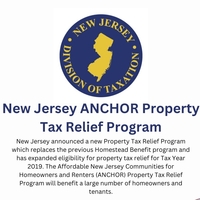 Affordable NJ Communities for Homeowners & Renters (ANCHOR) Property Tax Relief Program
